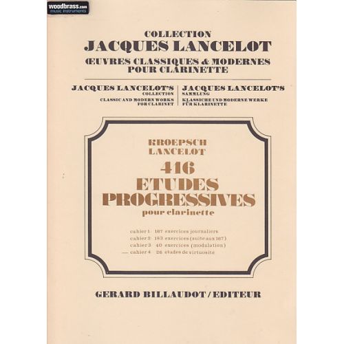 Kroepsch Fritz - 416 Etudes Progressives Cahier 4 - Clarinette