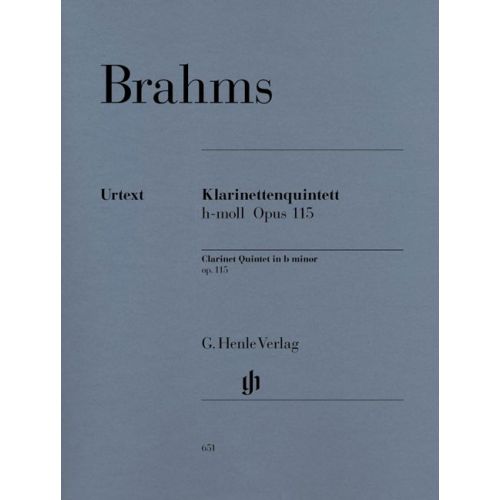 Brahms J. - Clarinet Quintet In B Minor Op. 115 For Clarinet, 2 Violins, Viola And Violoncello