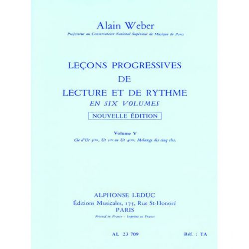 LEÇONS PROGRESSIVES LECTURE ET RYTHME VOL.5
