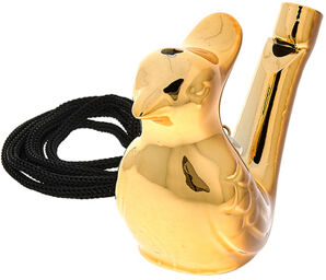 Ceramic Chirping Bird Gold or