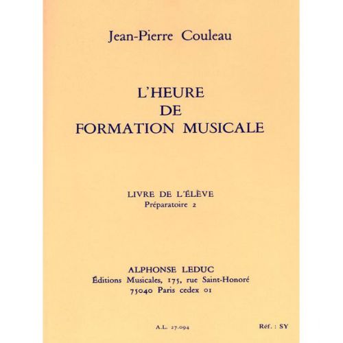 Couleau JEAN-pierre - L'heure De Formation Musicale P2 (eleve)