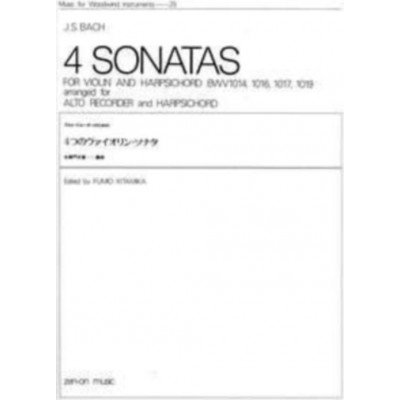 Music J.S. - 4 Sonates Bwv 1014, 1016, 1017, 1019 - Flute A Bec Alto Et B.C.