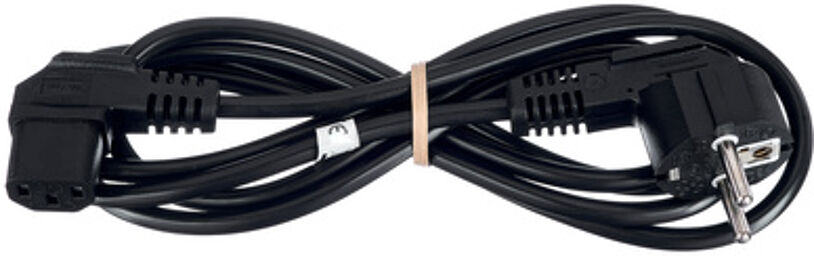 Mains Power Cable 2.0m angled Black