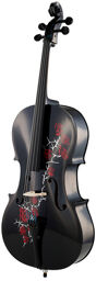 Red Rose Cello 4/4 BK Noir avec roses rouges
