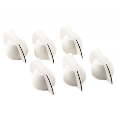 Chicken Head Amplifier Knobs, (6), White