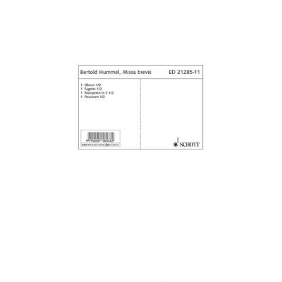 Hummel - Missa Brevis Op. 5 A - Choeur Mixte et 8 Wind Instruments