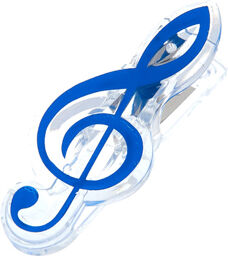 Music Clip Violin Clef Blue bleu