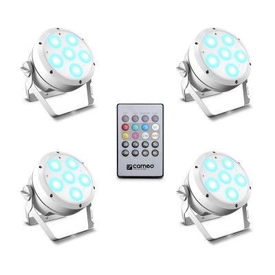 Root Par 6 WH Set 1 - Set Compos De 4 X CLROOTPAR6wh Avec Tlcommande Infrarouge