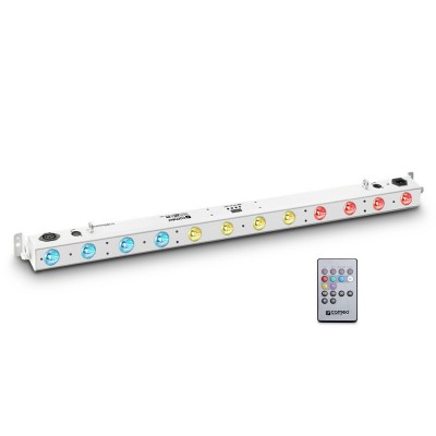 Tribar 200 Ir Wh - Barre Led Tricolores (Rgb), 12 X 3 W, Boitier Blanc, Avec Tlcommande Infraroug