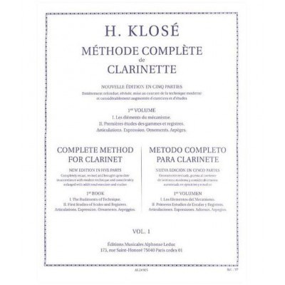 Klose H. - Methode Complete De Clarinette Vol.1