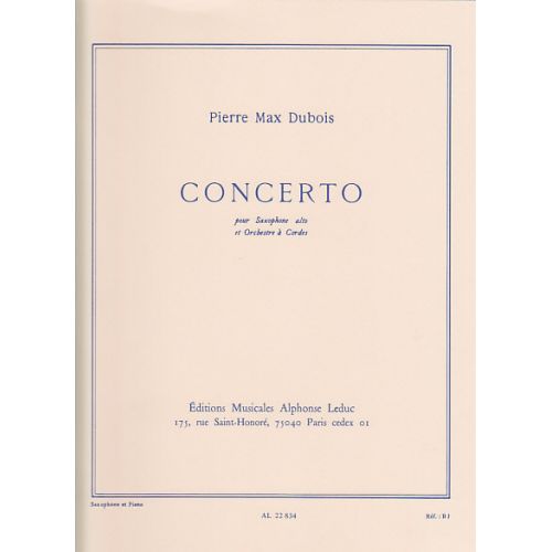 Dubois P.M. - Concerto Pour Saxophone - Saxophone et Piano