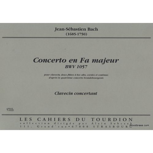 J.S. - Concerto En Fa Majeur, Bwv 1057 - Pie De Clavecin