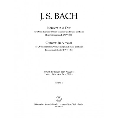 Bach JEAN-sebastien - Bach - Concerto In A Major (violon 2)