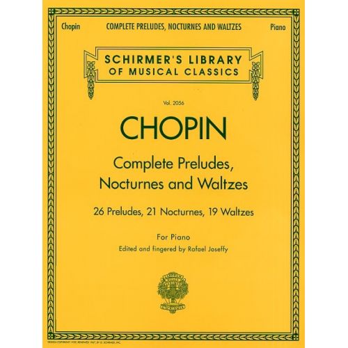 Frederic Chopin Complete Preludes, Nocturnes And Waltzes - Piano Solo