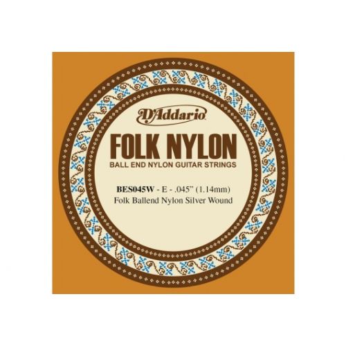 BES045W Folk Nylon Guitar Silver Wound Ball End 45
