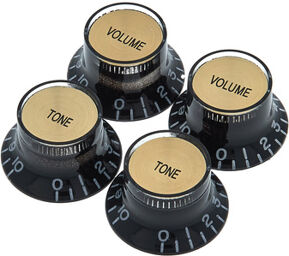 PRMK-020 Potiknobs Noir avec inserts en métal doré