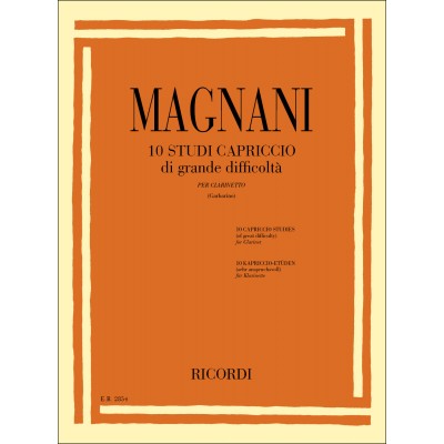 Magnani A. - 10 Studi Capriccio Di Grande Difficolta - Clarinette Solo