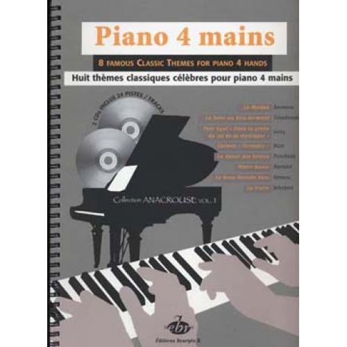 Piano 4 Mains - 8 Themes Classiques Celebres Pour Piano 4 Mains + 2 CD