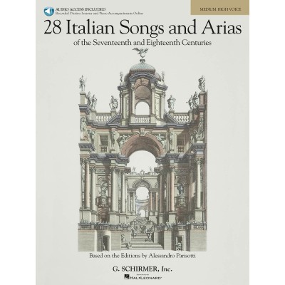 28 ITALIAN SONGS AND ARIAS MEDIUM + 2 AUDIO EN LIGNE - PIANO, CHANT