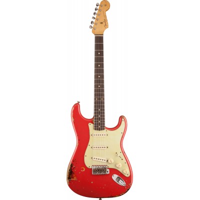 Stratocaster Michael Landau '63 FIESTA RED over 3-Color Sunburst Signature Artist 2025