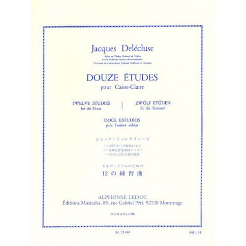 Delecluse Jacques - 12 Etudes Pour CAISSE-claire