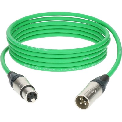 M1 Mic Cable Vert 5M XLR 3P. Femelle Male Neutrik