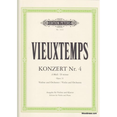 Vieuxtemps Henri - Concerto No.4 In D Minor Op.31 - Violin And Piano