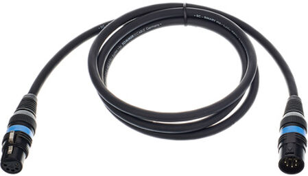 DMX cable black 1,5m 5 Pol.