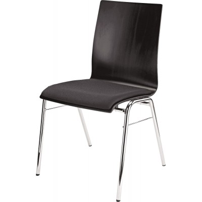 Chaise Htre Contreplaqu Noir Assise Tissu